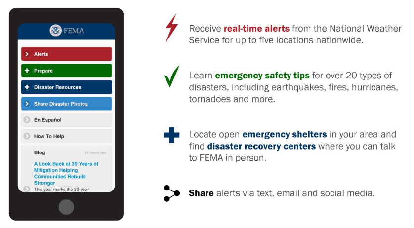 FEMA App screen image