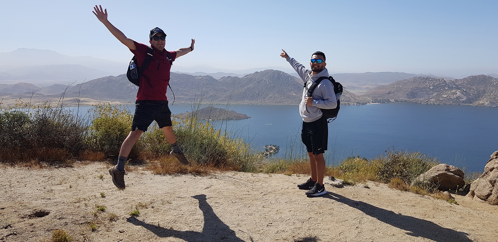 Two men at the top of Terri Peak