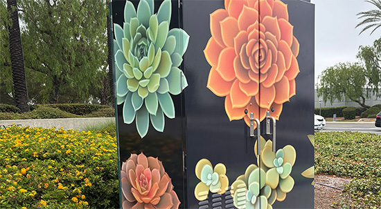 Succulants Mural on utility box.